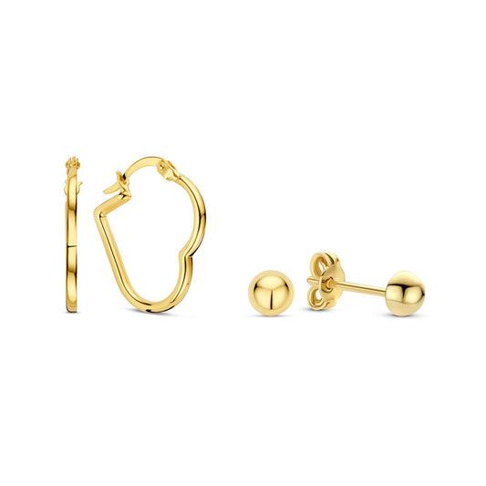 Regalo d'Amore 9 karat gold heart earring set - Beloro jewels