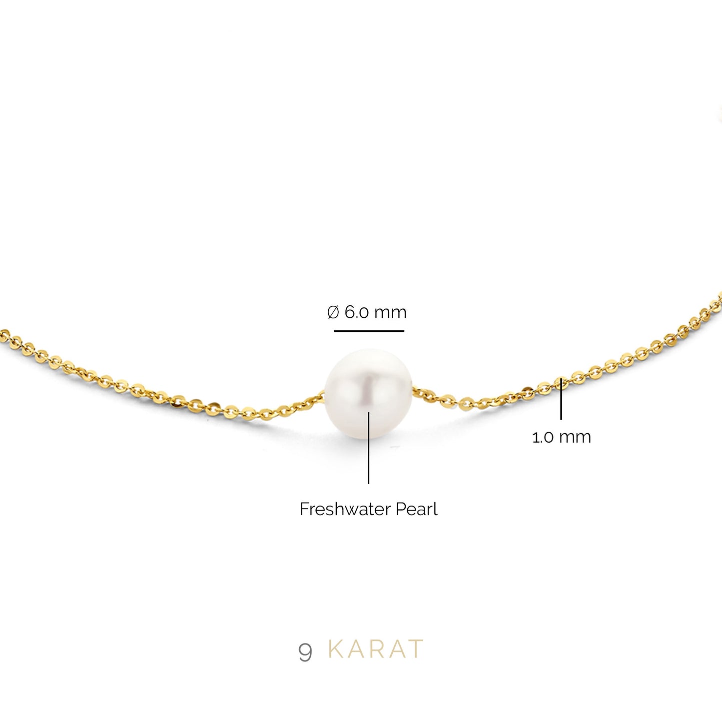 Regalo d'Amore 9 karat gold necklace and bracelet gift set with pearls - Beloro jewels