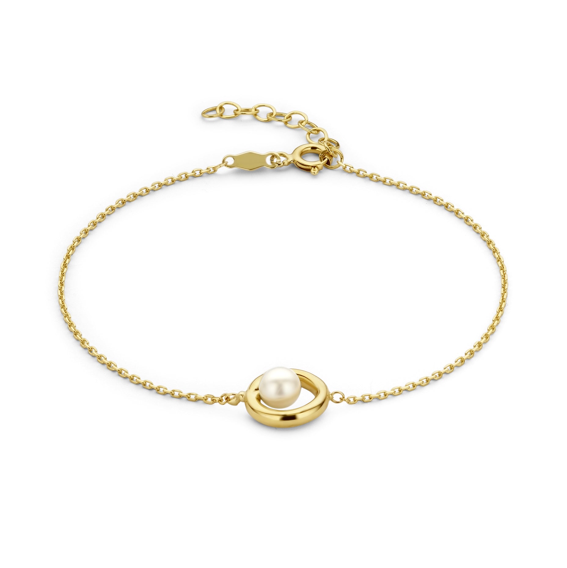 Regalo d'Amore 9 karat gold necklace and bracelet gift set with pearl - Beloro jewels