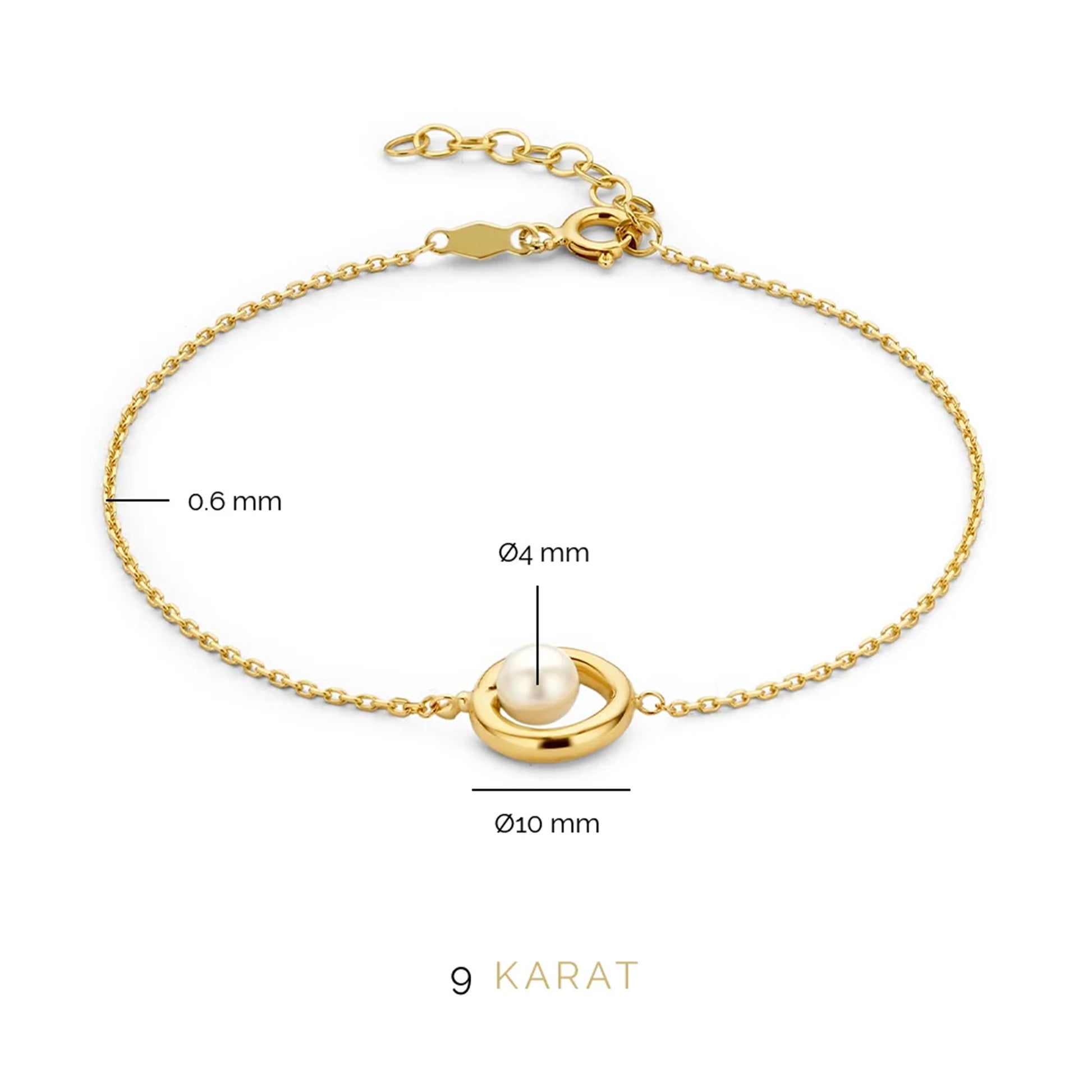 Regalo d'Amore 9 karat gold necklace and bracelet gift set with pearl - Beloro jewels