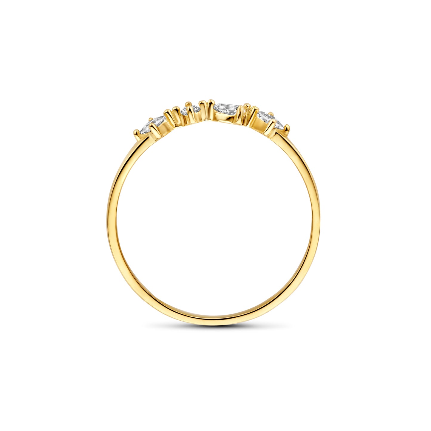 Monte Napoleone Mea 9 karat gold ring with zirconia stones - Beloro jewels