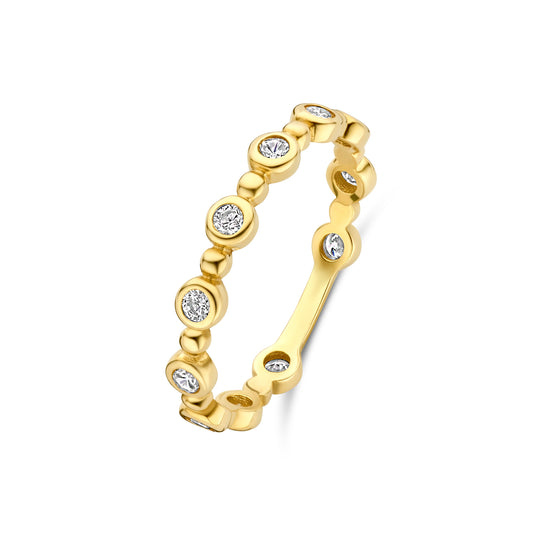 Monte Napoleone Stella 9 karat gold ring with zirconia - Beloro jewels