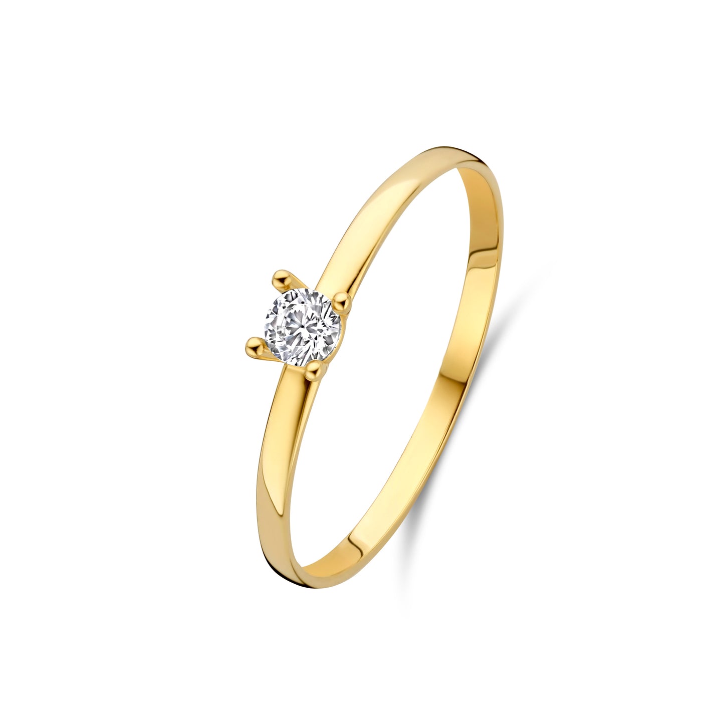 Monte Napoleone Stella 9 karat gold ring with zirconia stone - Beloro jewels