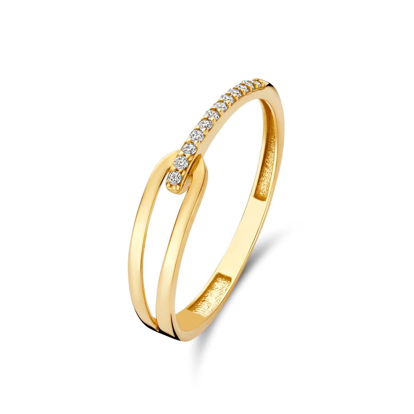 Monte Napoleone Mirella 9 karat gold ring with zirconia stone - Beloro jewels