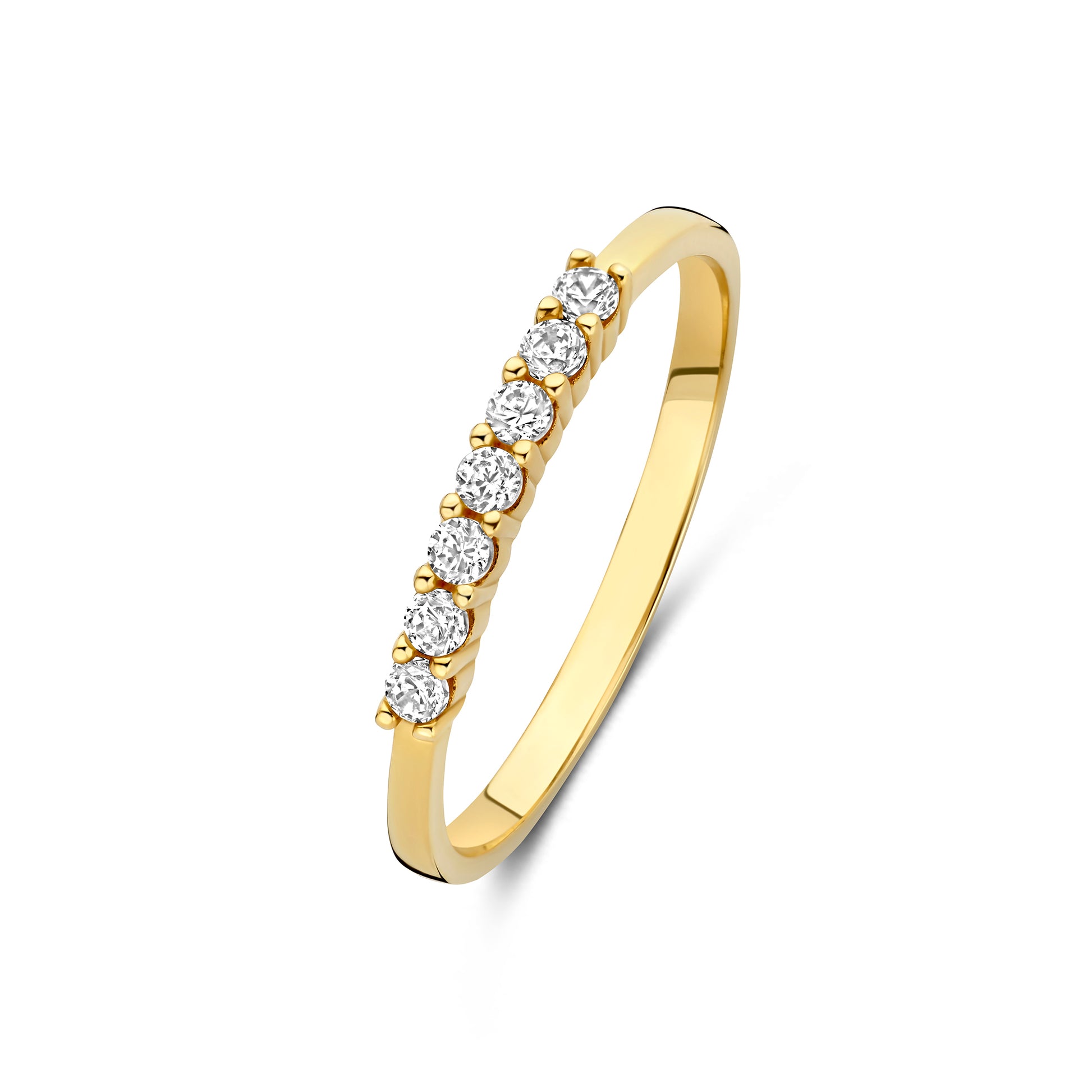 Monte Napoleone Stella 9 karat gold ring with zirconia stones - Beloro jewels