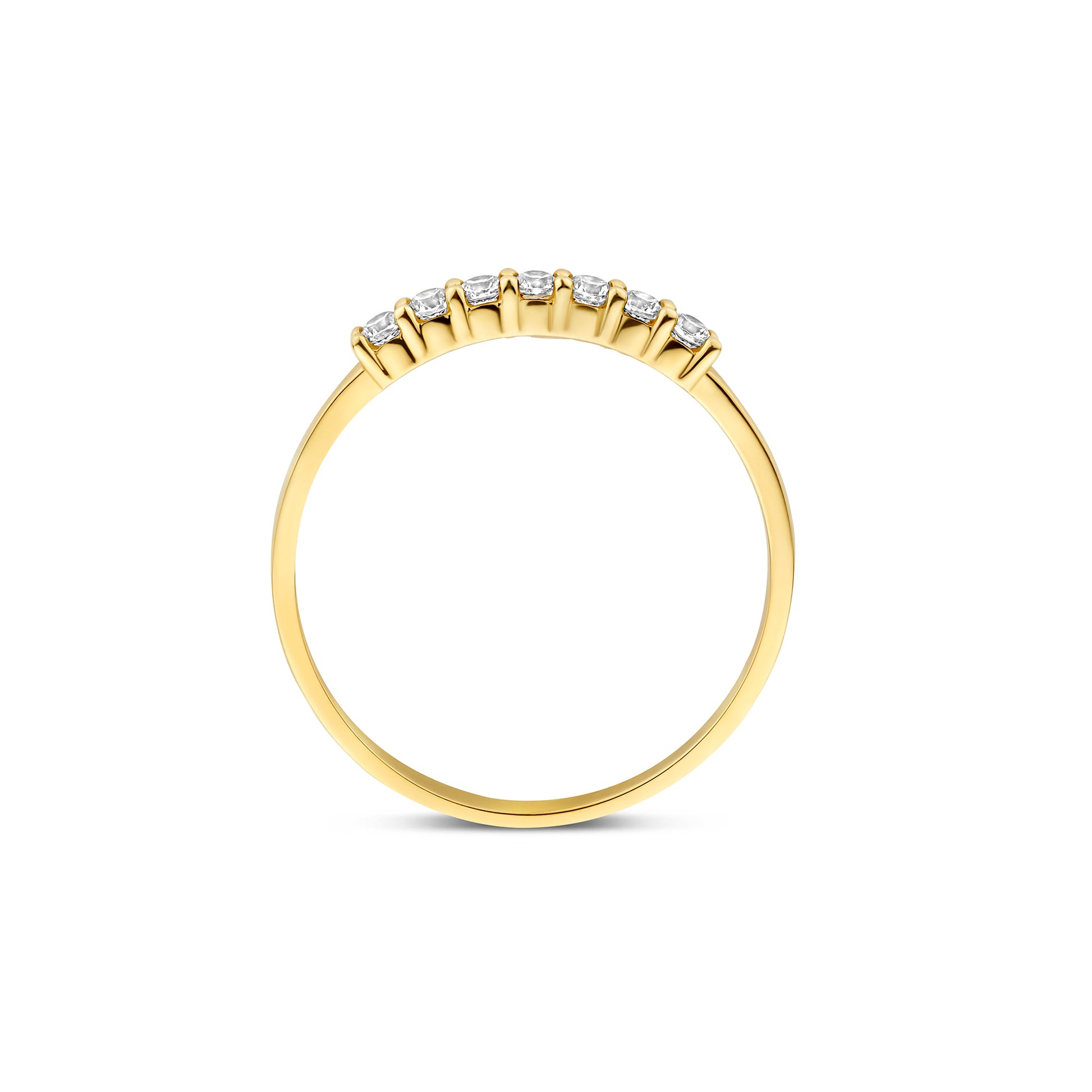 Monte Napoleone Stella 9 karat gold ring with zirconia stones - Beloro jewels