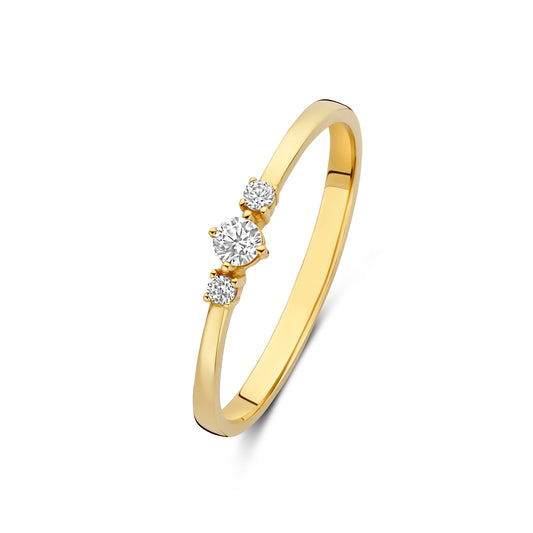 Monte Napoleone Delphine 9 karat gold ring with zirconia stones - Beloro jewels