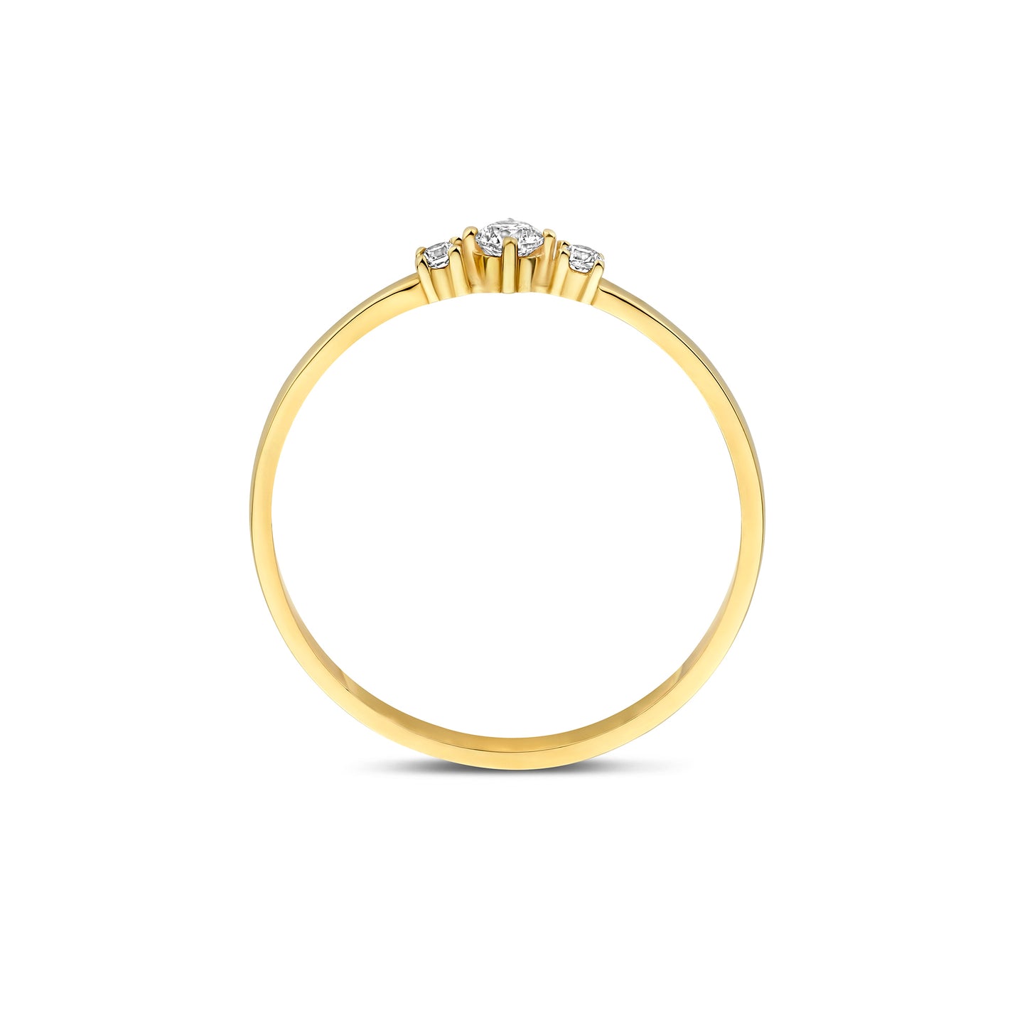 Monte Napoleone Delphine 9 karat gold ring with zirconia stones - Beloro jewels