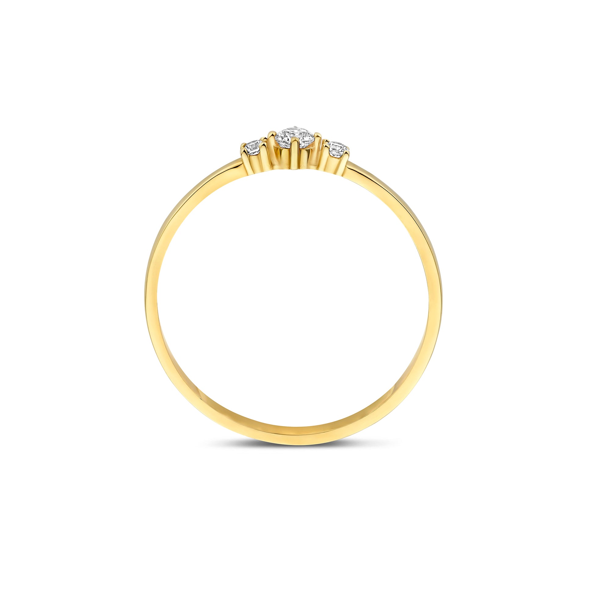 Monte Napoleone Delphine 9 karat gold ring with zirconia stones - Beloro jewels