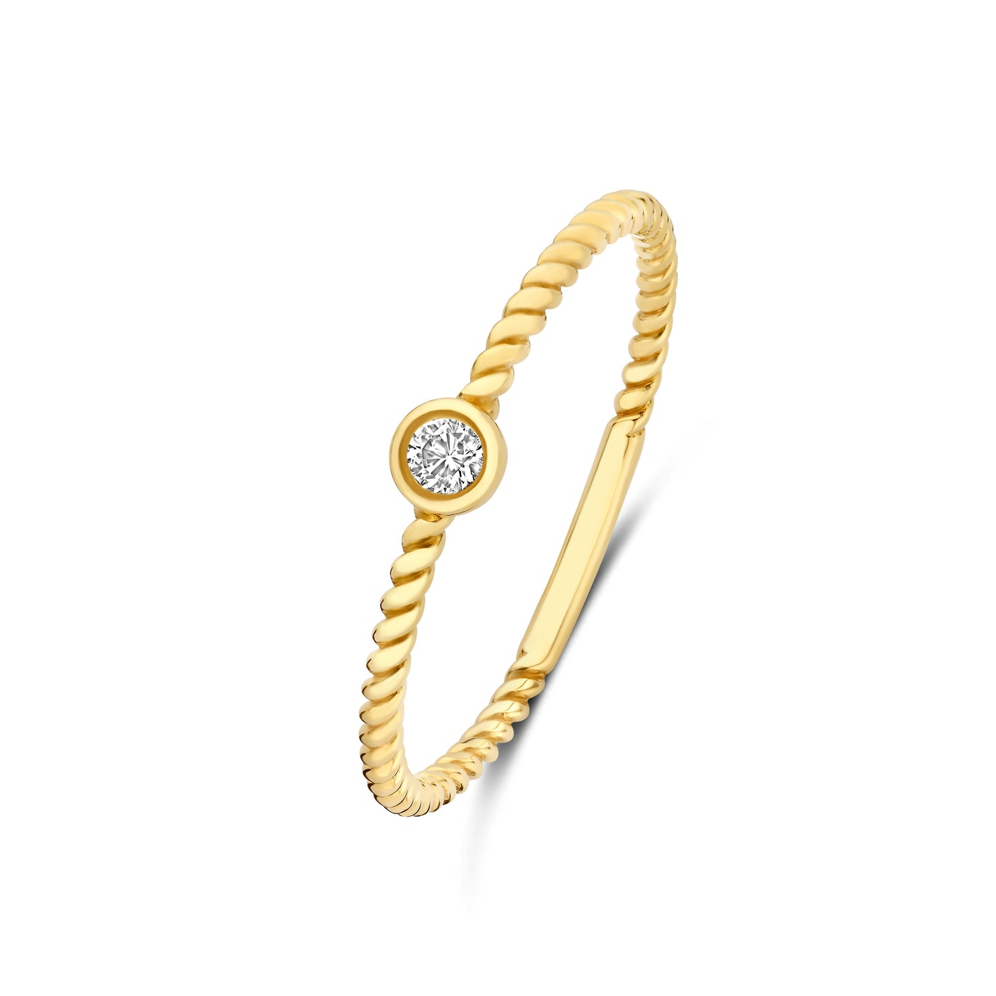 Monte Napoleone Elena 9 karat gold ring with zirconia stone - Beloro jewels