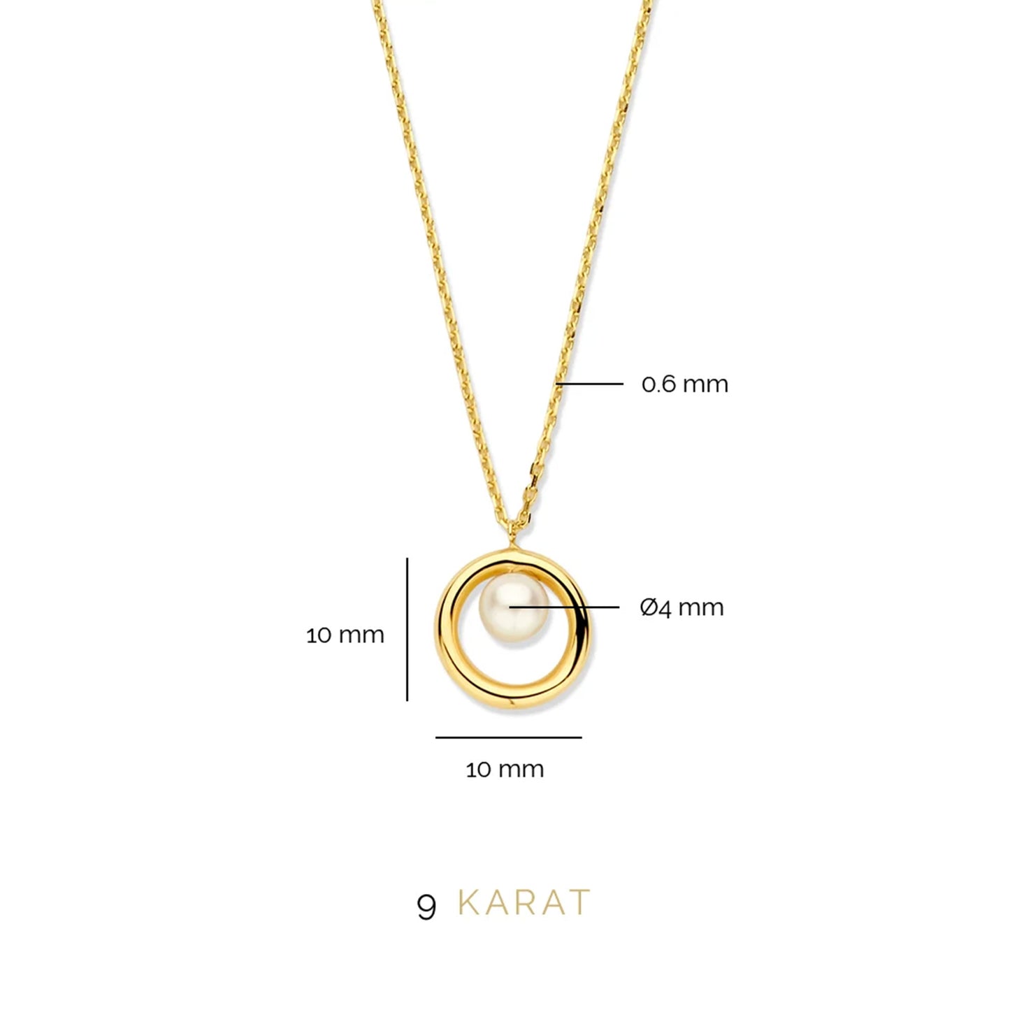 Regalo d'Amore 9 karat gold necklace and bracelet gift set with pearl - Beloro jewels