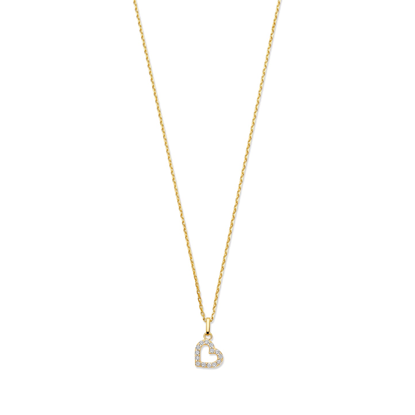 Monte Napoleone Valentina 9 karat gold necklace with zirconia stone - Beloro jewels