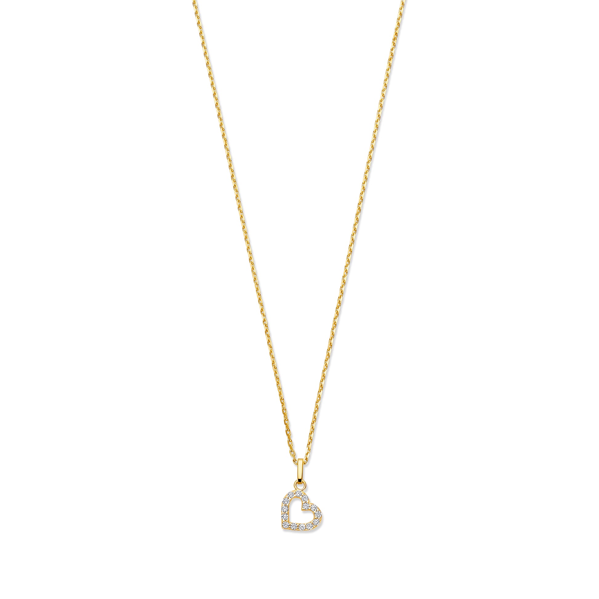 Monte Napoleone Valentina 9 karat gold necklace with zirconia stone - Beloro jewels