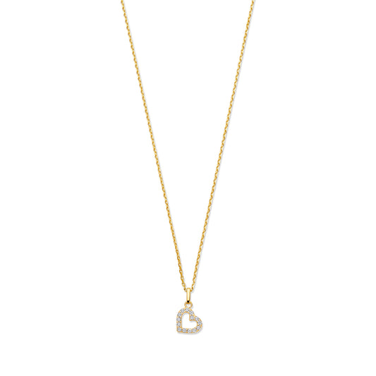 Monte Napoleone Valentina 9 karat gold necklace with zirconia stone - Beloro jewels