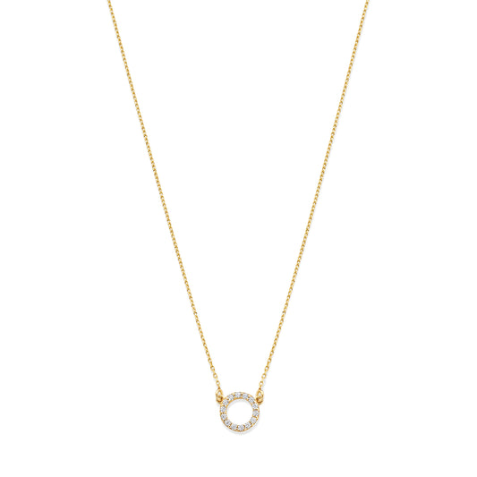 Monte Napoleone Irene 9 karat gold necklace with zirconia stones - Beloro jewels