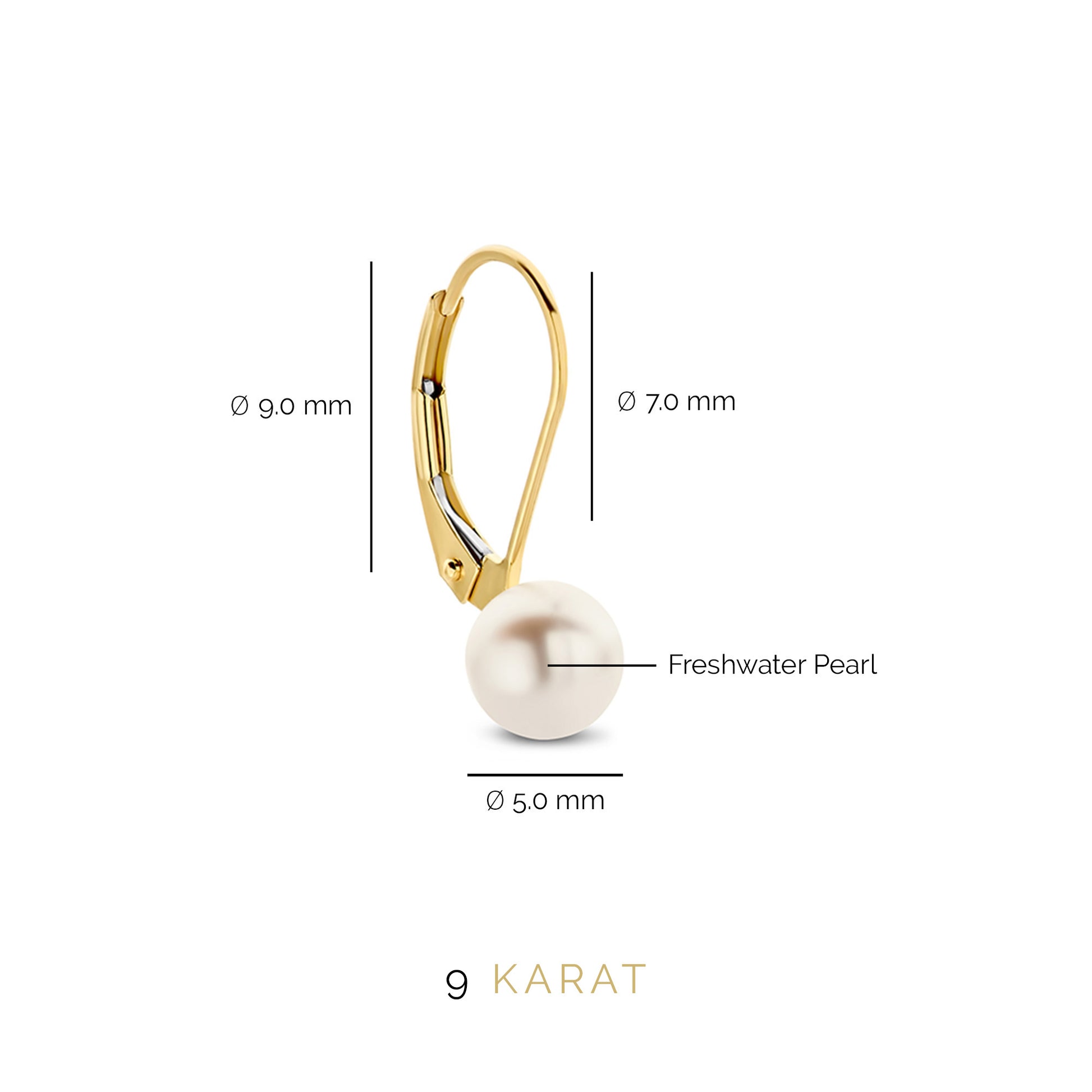 Regalo d'Amore 9 karaat gold hoop earrings and ear studs gift set - Beloro jewels