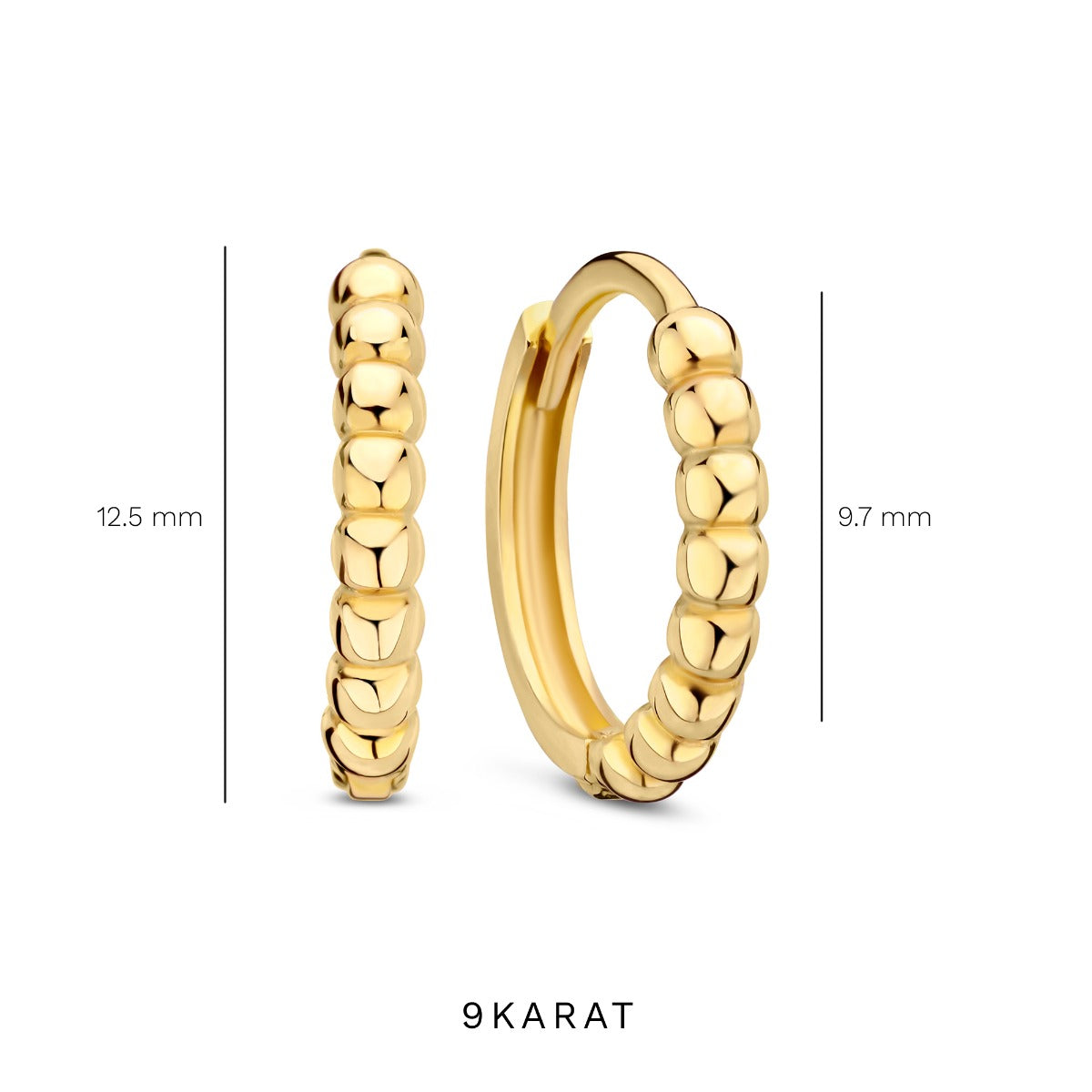 Regalo d'Amore 9 karat gold hoop earrings gift set - Beloro jewels