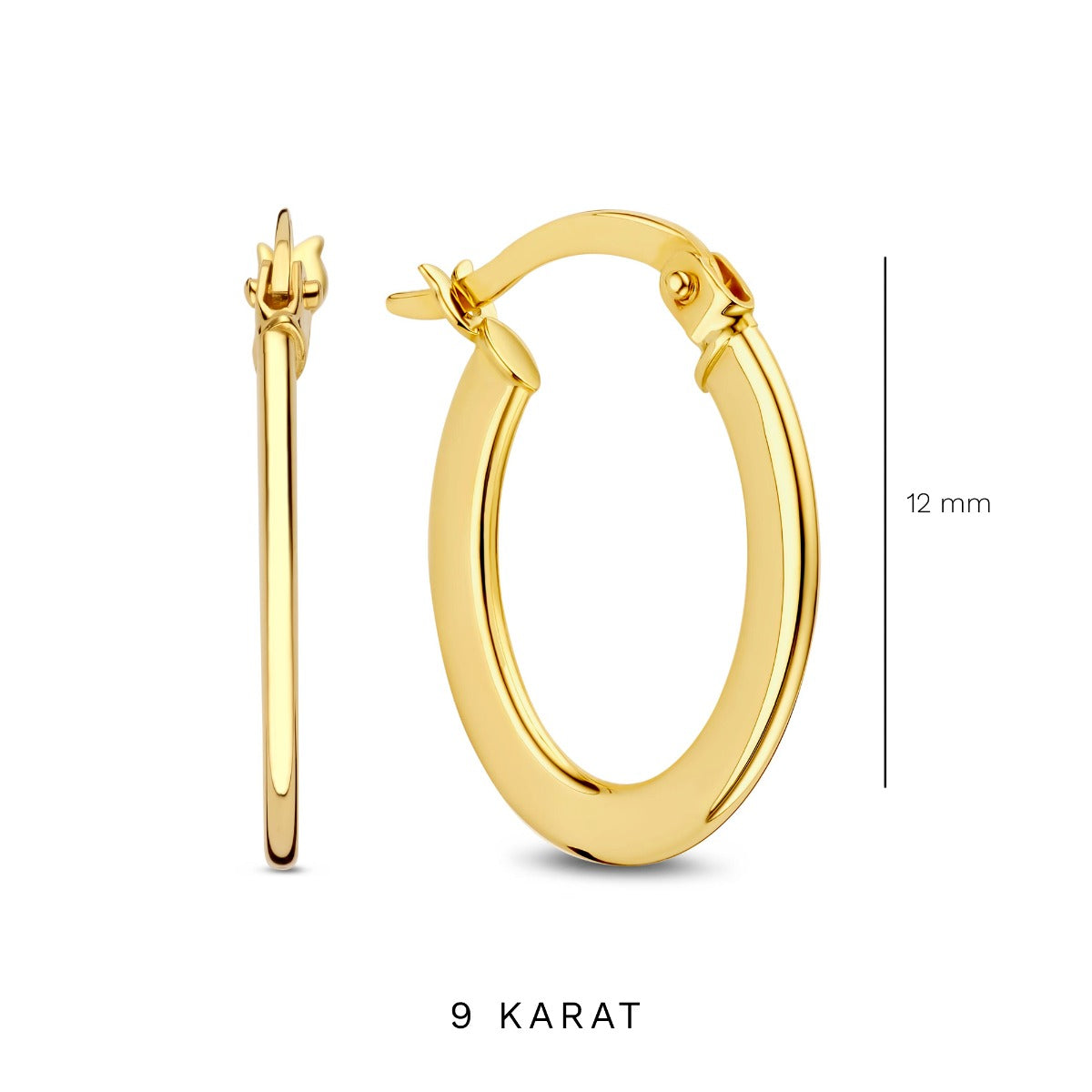 Regalo d'Amore 9 karat gold hoop earrings gift set - Beloro jewels