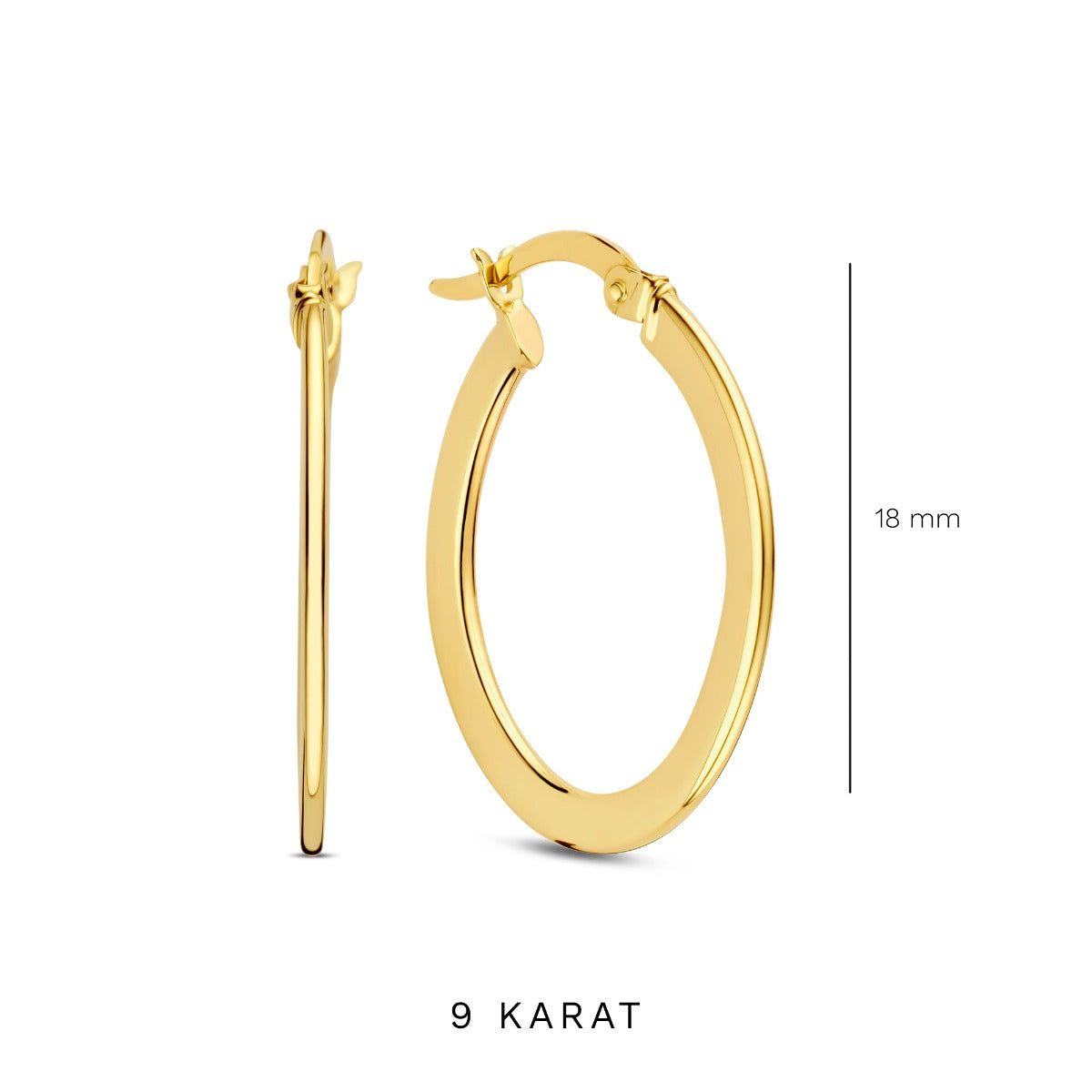 Regalo d'Amore 9 karat gold hoop earrings gift set - Beloro jewels