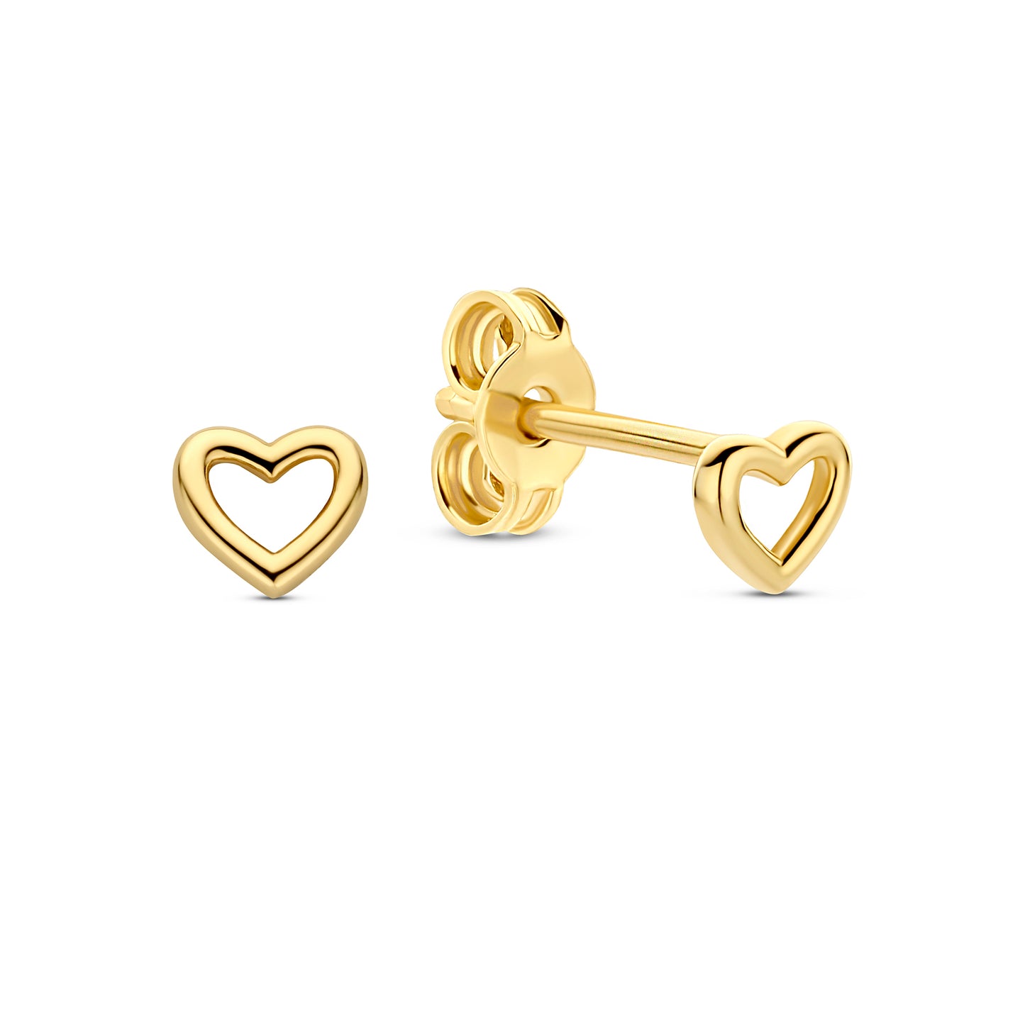 Della Spiga Giulia 9 karat gold ear studs with heart - Beloro jewels