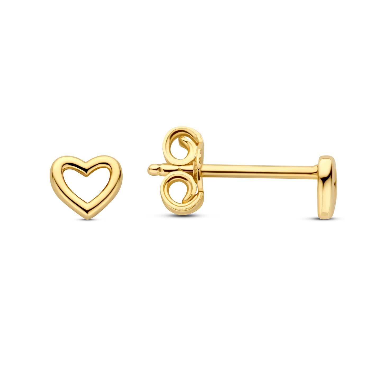 Della Spiga Giulia 9 karat gold ear studs with heart - Beloro jewels