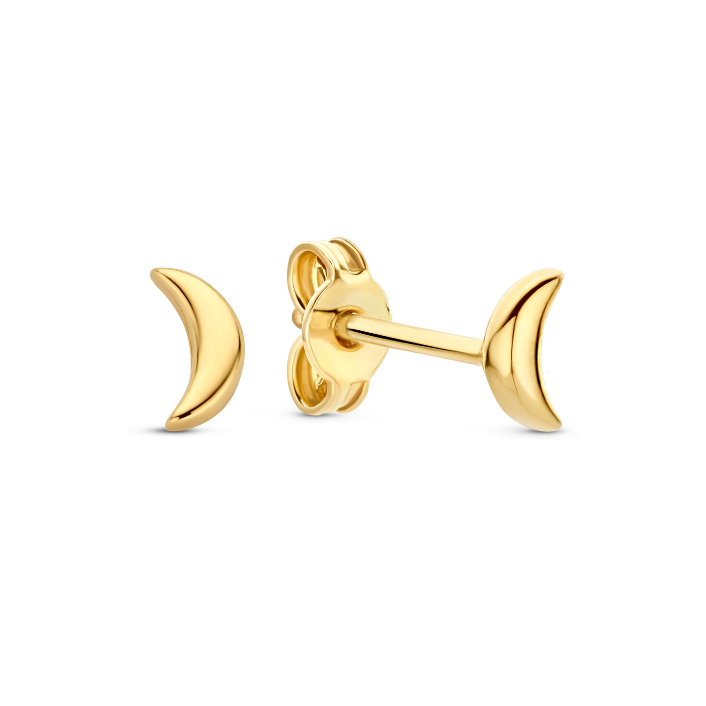 Della Spiga Ceri 9 karat gold ear studs with moon - Beloro jewels