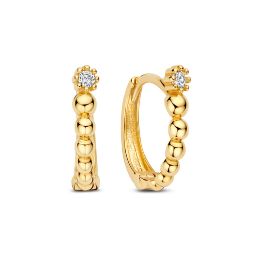 Monte Napoleone Milena 9 karat gold hoop earrings (11 mm) - Beloro jewels