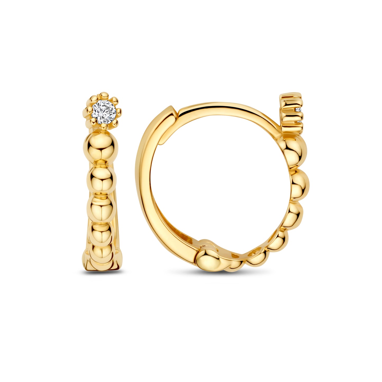 Monte Napoleone Milena 9 karat gold hoop earrings (11 mm) - Beloro jewels