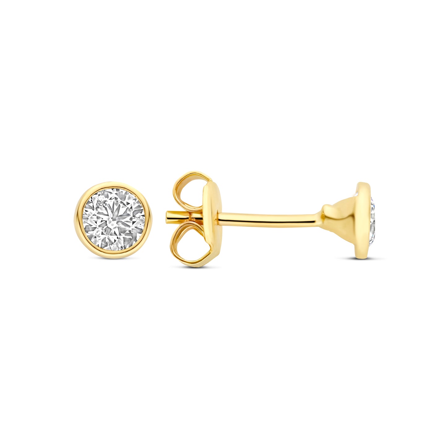 Monte Napoleone Celie 9 karat gold ear studs with zirconia stones - Beloro jewels