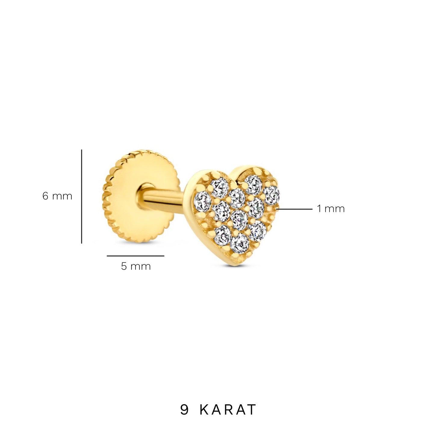 Navigli Isidora 9 karat gold piercing - Beloro jewels