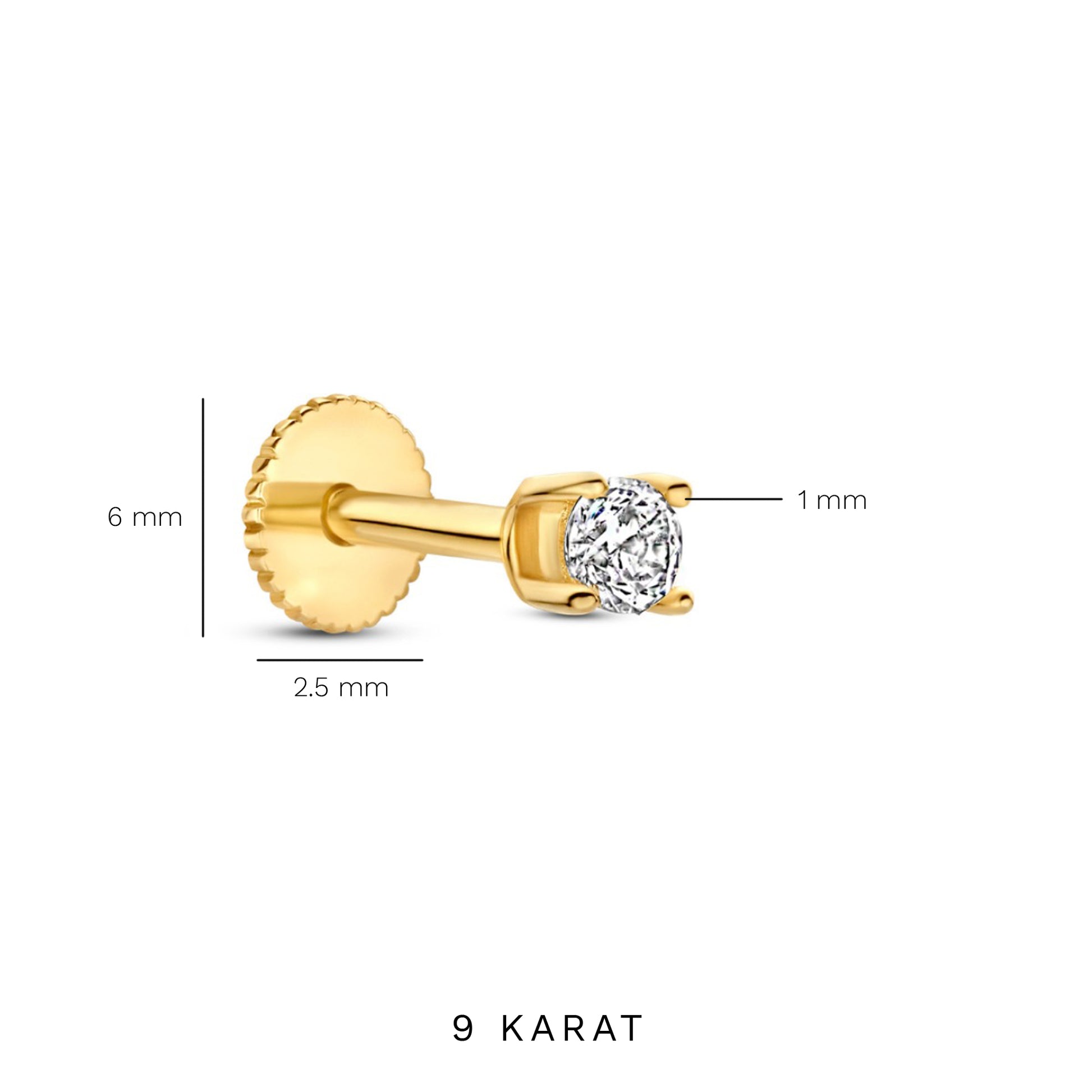 Navigli Isidora 9 karat gold piercing - Beloro jewels