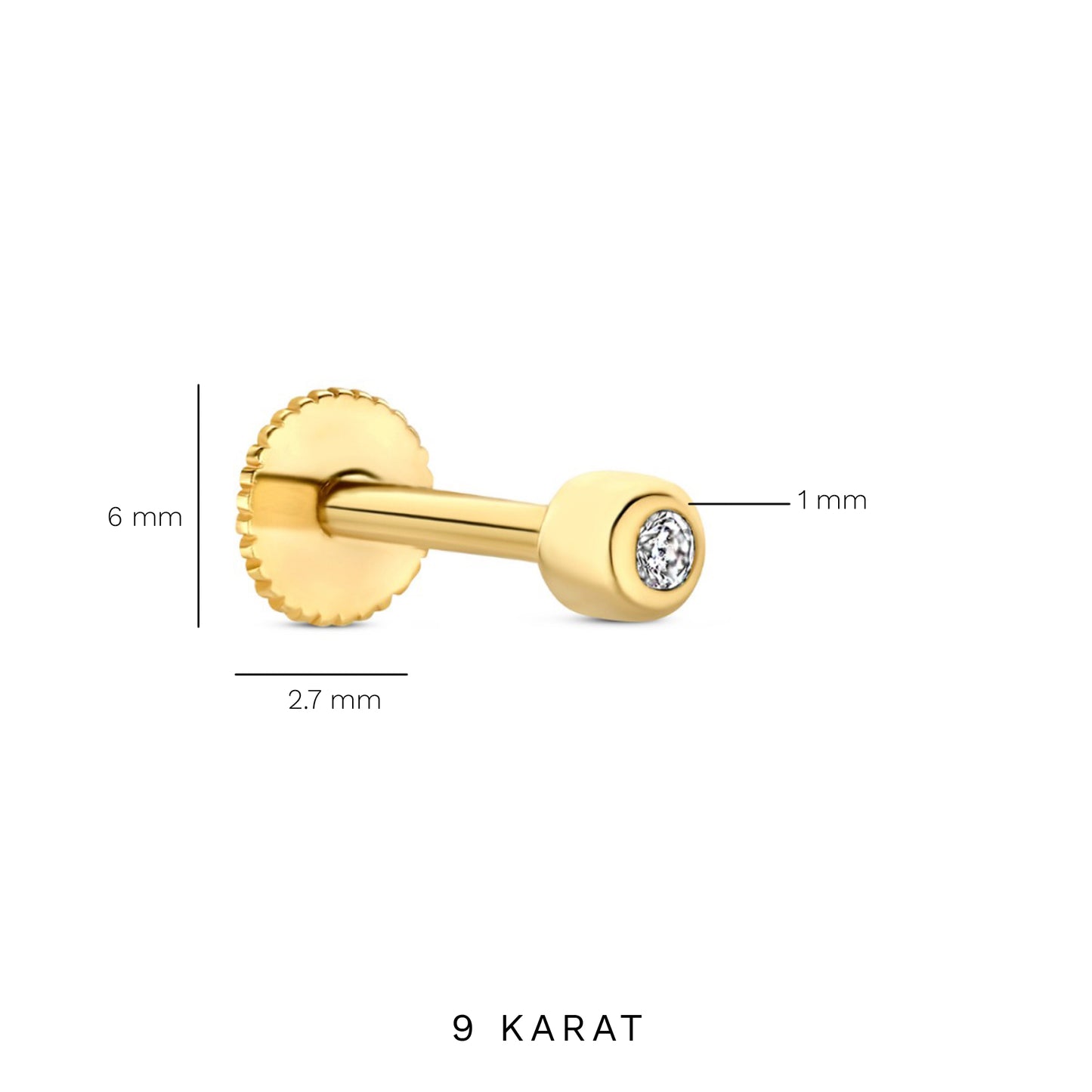 Navigli Isidora 9 karat gold piercing - Beloro jewels