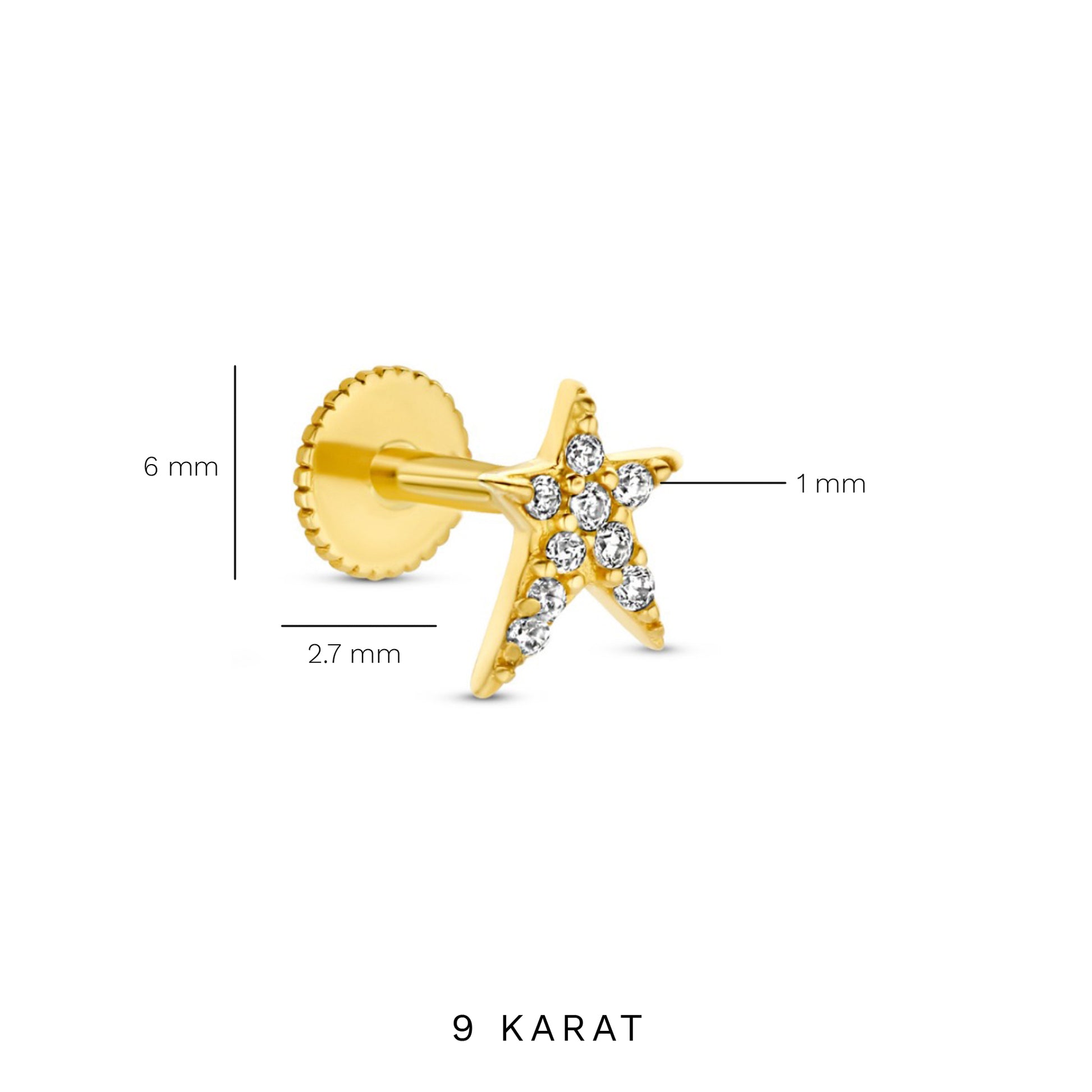 Navigli Isidora 9 karat gold piercing - Beloro jewels