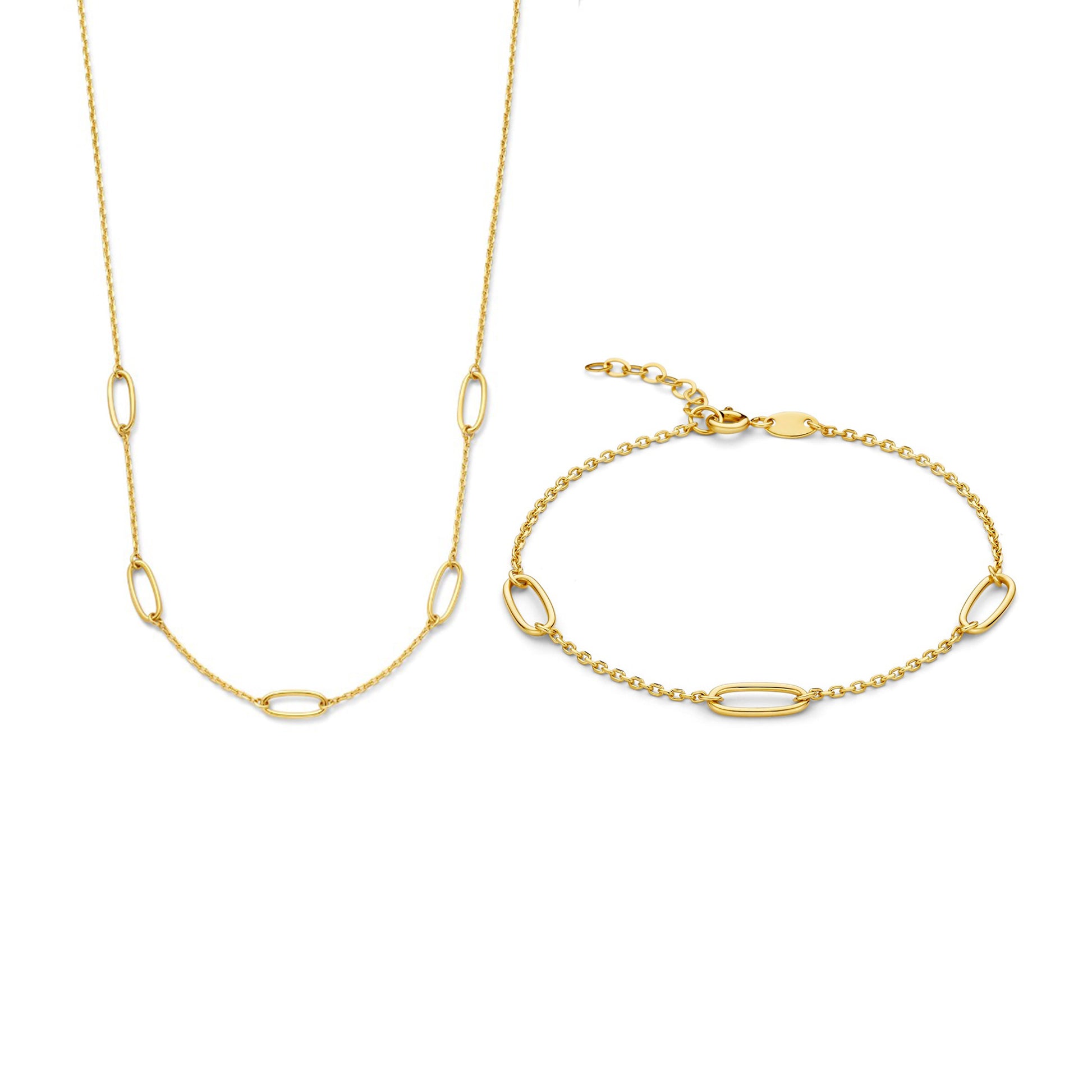 Regalo d'Amore 9 karat gold necklace and bracelet gift set - Beloro jewels