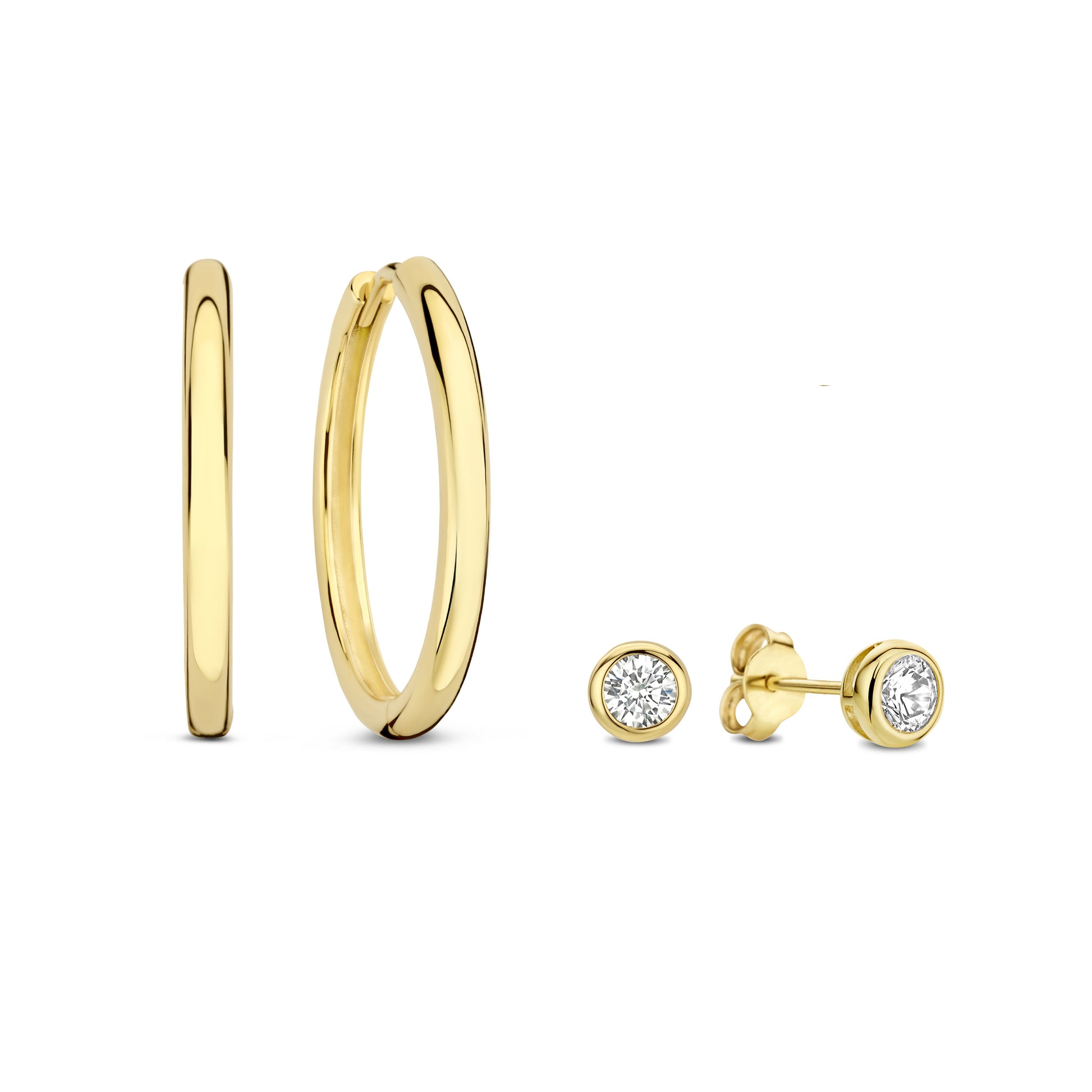 Regalo d'Amore 9 karaat gold hoop earrings gift set - Beloro jewels