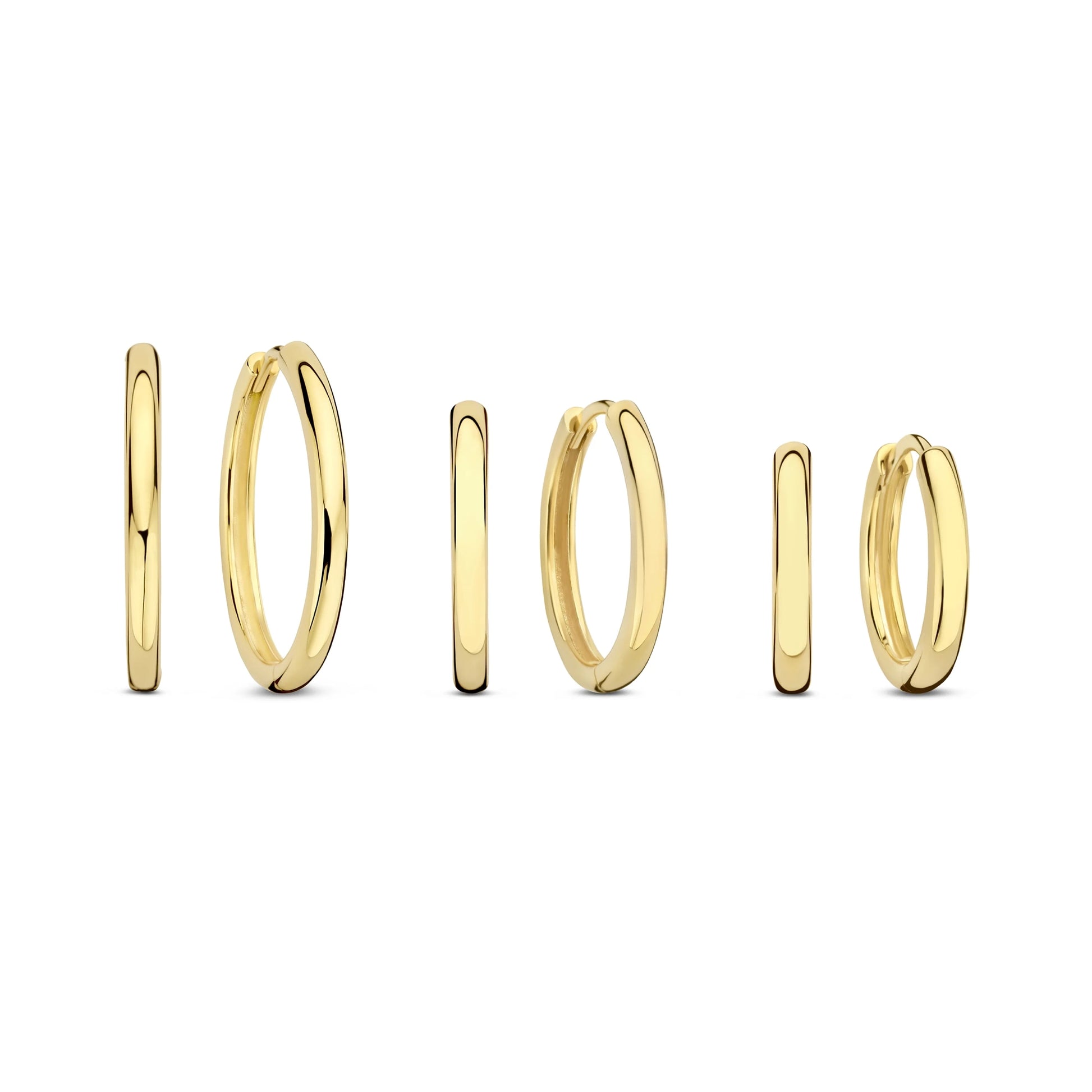 Regalo d'Amore 9 karat gold hoop earrings gift set - Beloro jewels