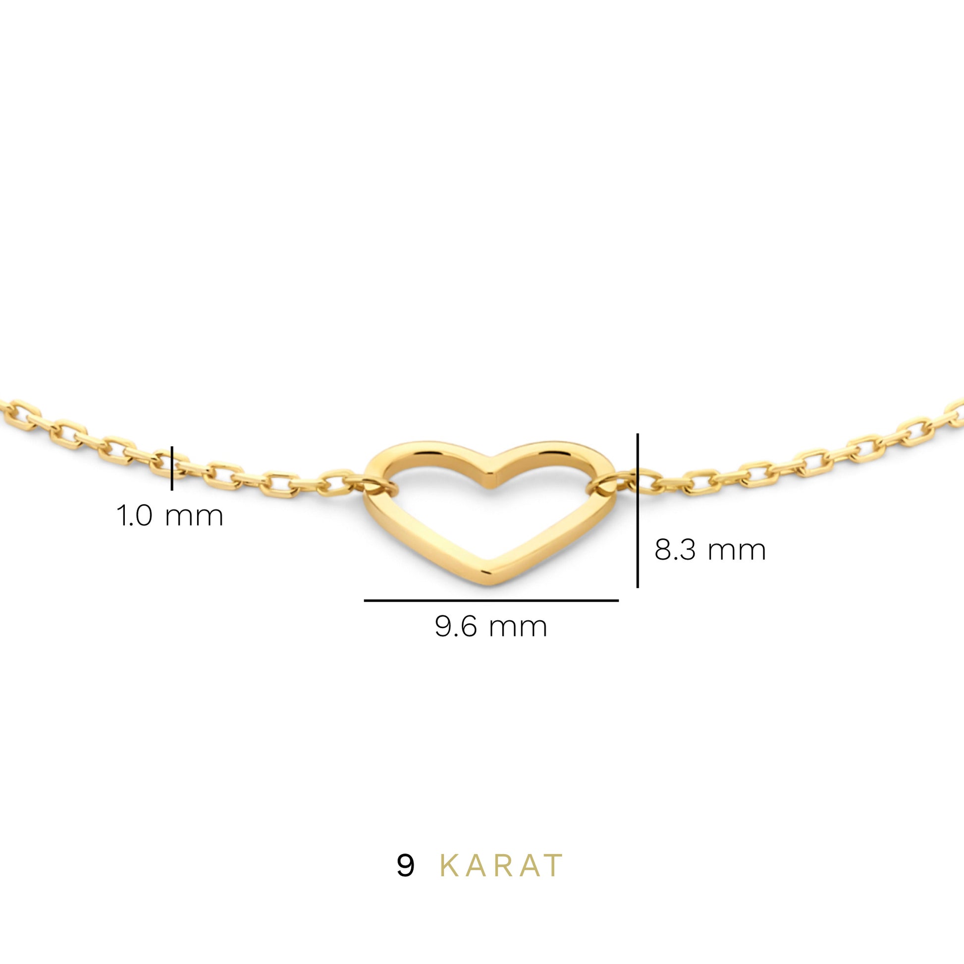 Regalo d'Amore 9 karat gold bracelet gift set with heart - Beloro jewels