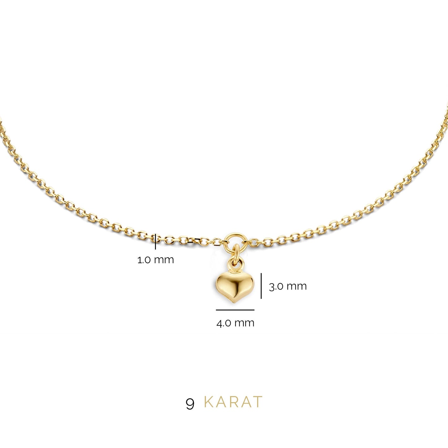 Della Spiga Giulietta bracelet en or 9 carats avec le coeur