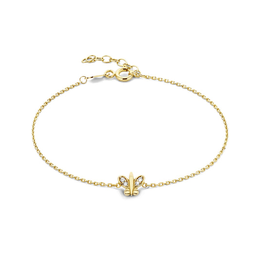 Della Spiga Farfalla bracciale in oro 9 carati con zirconia