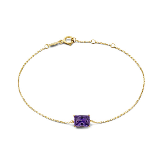 La Milano Colori Porphyra bracelet en or 9 carats avec zircone pourpre