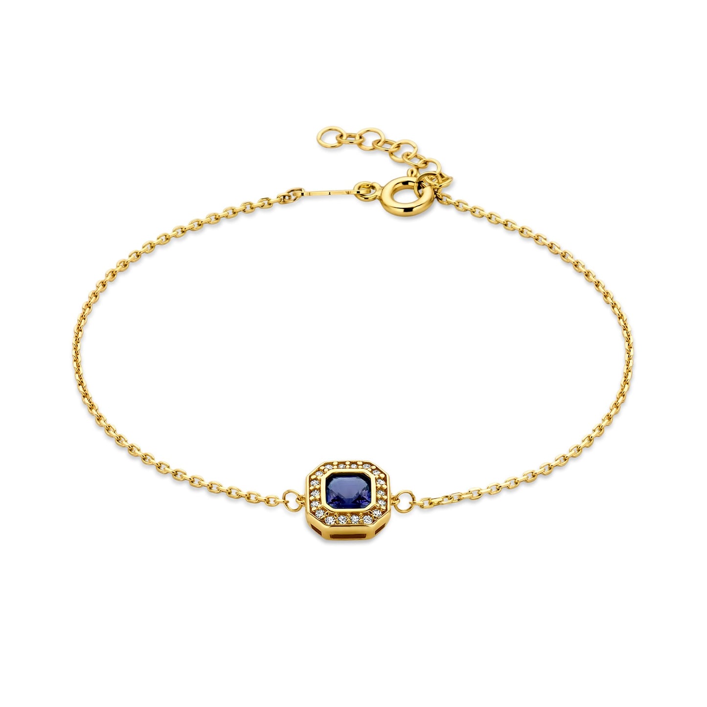 Monte Napoleone Sofia bracelet en or 9 carats et oxyde de zirconium bleu