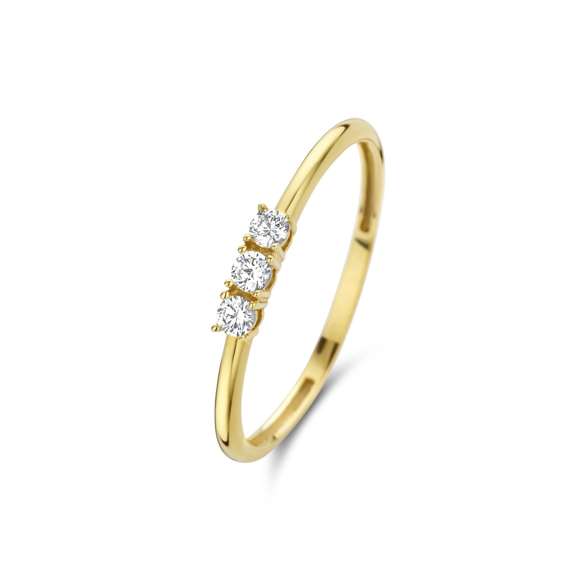 Monte Napoleone Stella 9 karat gold ring with zirconia - Beloro jewels