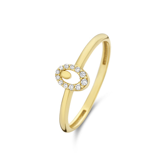 Monte Napoleone Leontina 9 karat gold ring with zirconia stones - Beloro jewels