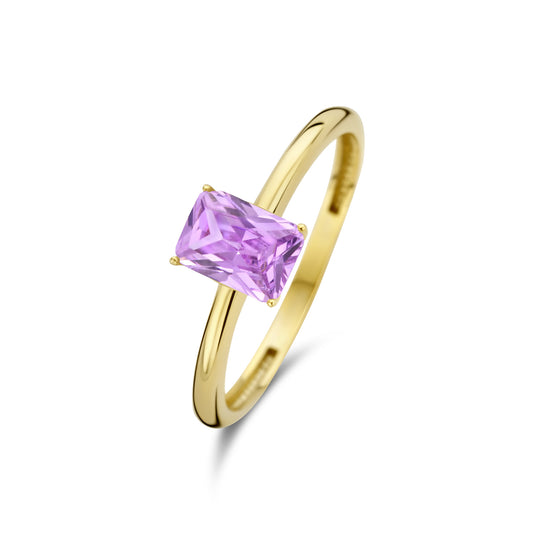 La Milano Colori Sienna 9 karat gold ring with pink zirconia