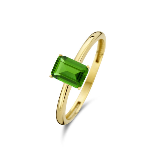 La Milano Colori Verdi 9 karat gold ring with green zirconia