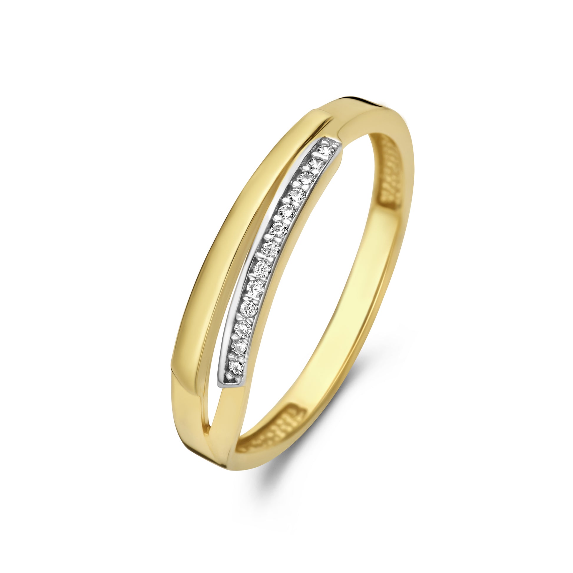 Monte Napoleone Stella 9 karat gold ring with zirconia stones - Beloro jewels