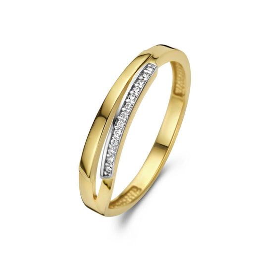 Monte Napoleone Stella 9 karat gold ring with zirconia stones - Beloro jewels