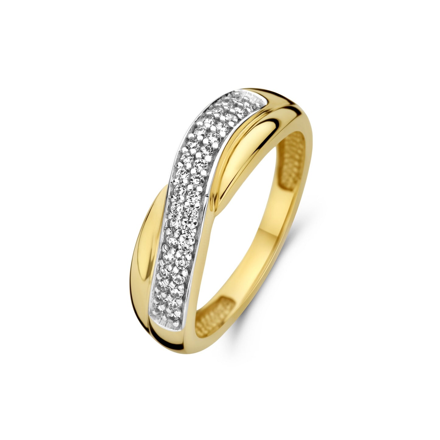 Monte Napoleone Stella 9 karat gold ring with zirconia stones - Beloro jewels