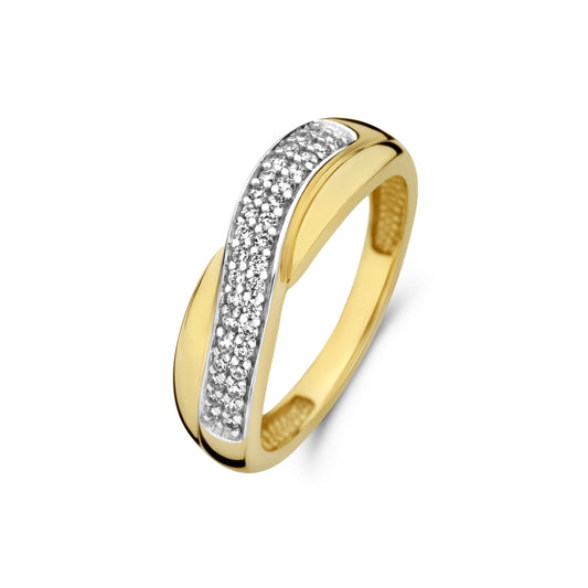 Monte Napoleone Stella 9 karat gold ring with zirconia stones - Beloro jewels