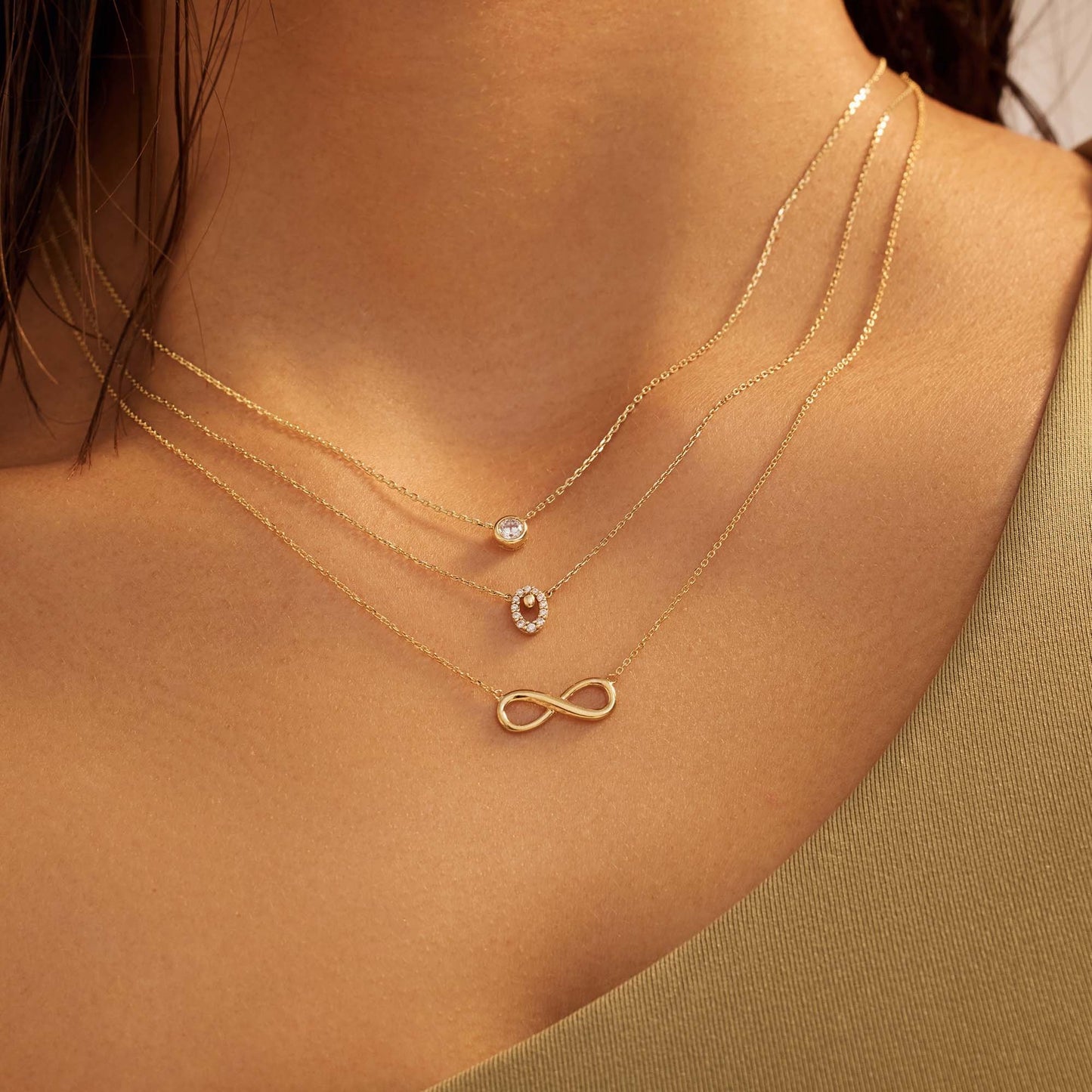 Della Spiga Felicia 9 karat gold necklace with infinity sign - Beloro jewels